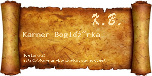 Karner Boglárka névjegykártya